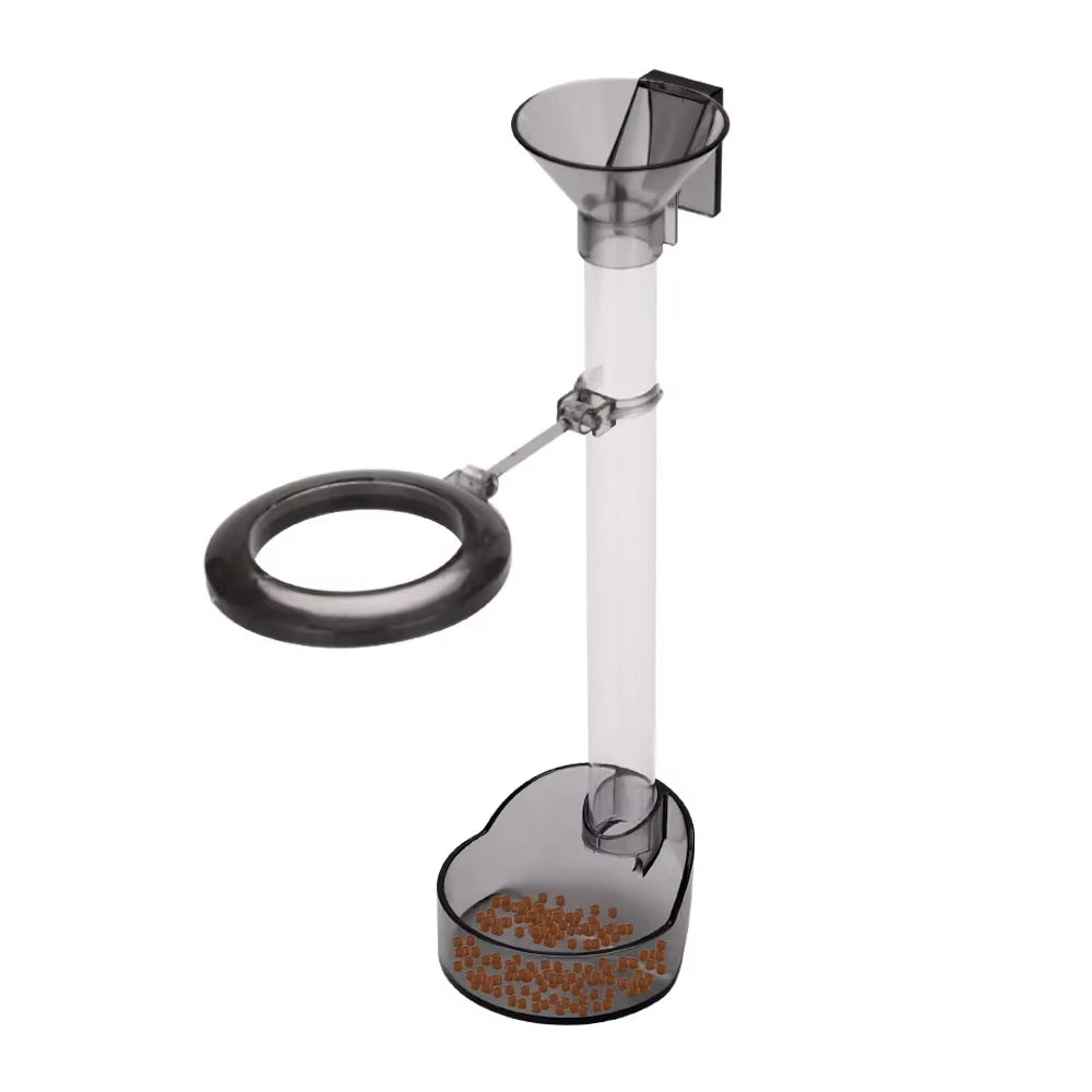 Acrylic Aquarium Feeder Tube Bowl Feed Small Fish Shrimp Food Feeding Fish Tank Feeder Circle Feeding Tube 21-38Cm Telescopic