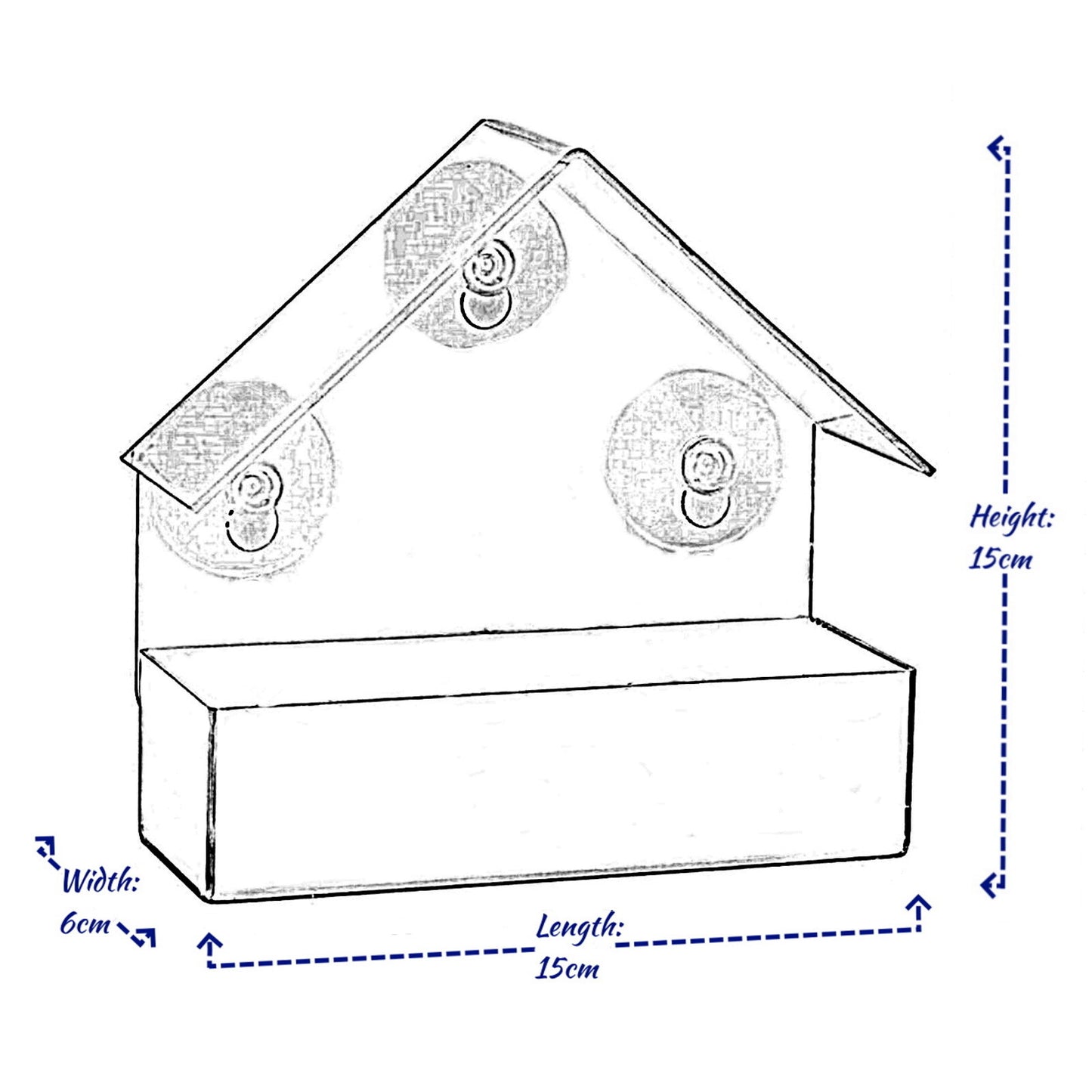 Window Bird Feeder Wild Hanging Feeding Table Clear Perspex with Suction Cup 2PC
