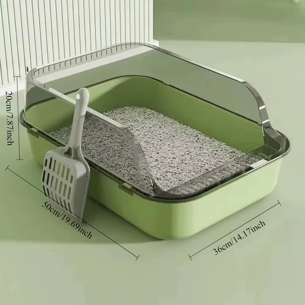 Cat Litter Box Semi-Closed Removable Splashproof Cats Toilet Non-Stick Large Capacity Pet Supplies Kitten Tray Cat Toilet Bowl