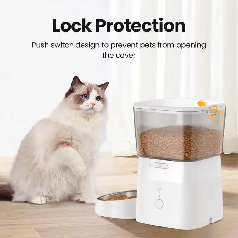 2L Automatic Cat Feeder WIFI Smart Pet Food Dispenser for Dry Food Dogs Kibble Dispenser with Remote Control Accessories