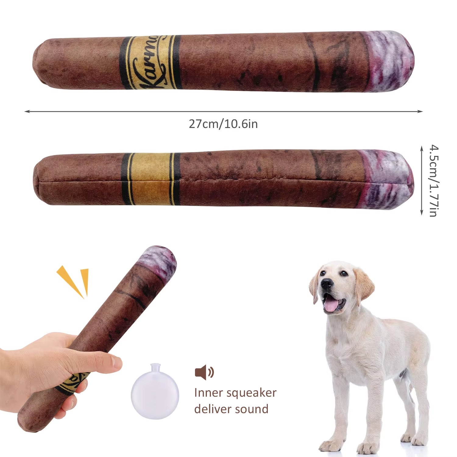 Funny Dog Toy with Interactive Squeaky Sound and Plush Cotton Filled Softness for Small, Medium, and Large Puppies and Dogs