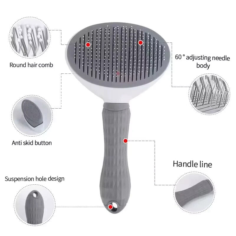 Hair Remover Pet Brush for Dog Cat Grooming Tool Self Cleaning Slicker Comb NEW