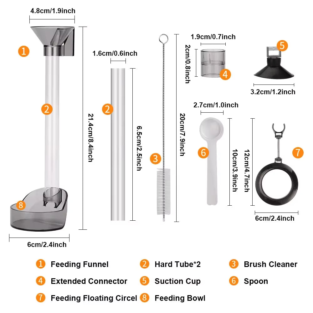 Acrylic Aquarium Feeder Tube Bowl Feed Small Fish Shrimp Food Feeding Fish Tank Feeder Circle Feeding Tube 21-38Cm Telescopic