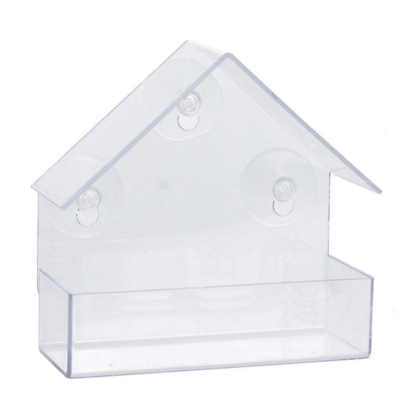 Window Bird Feeder Wild Hanging Feeding Table Clear Perspex with Suction Cup 2PC