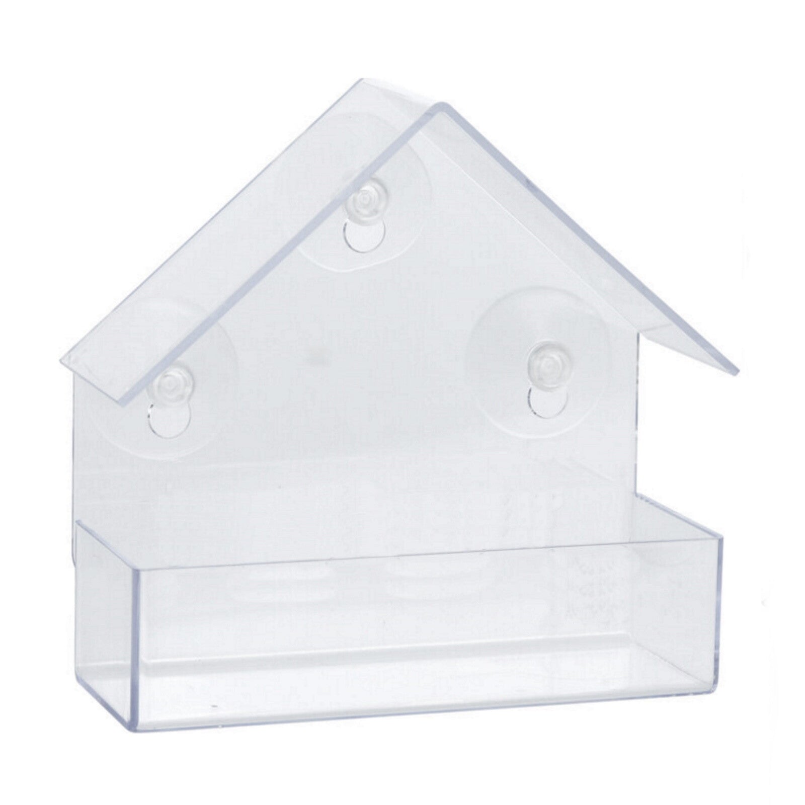 Window Bird Feeder Wild Hanging Feeding Table Clear Perspex with Suction Cup 2PC