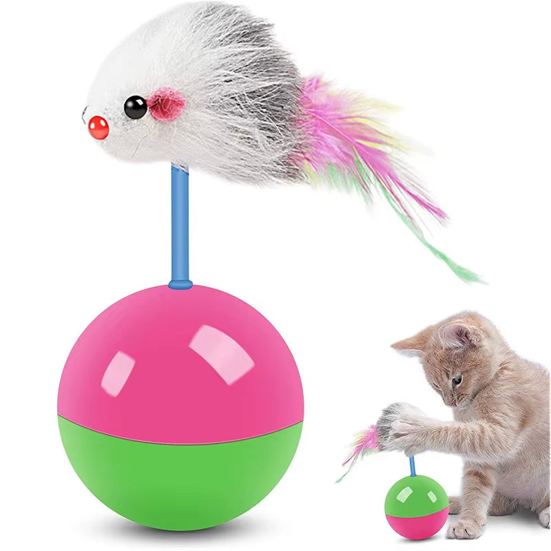 New Cat Toys Set Mouse Not Tumbler Fun Teasing Cats and Dogs Self High Toys Pet Supplies Set of Toys Teasing Cat Toys