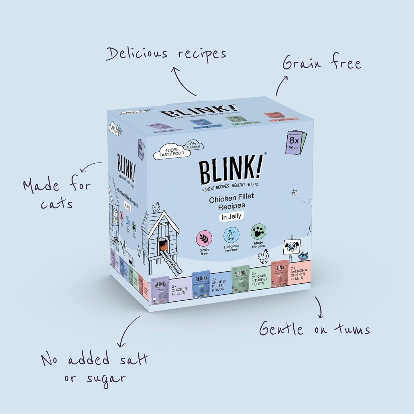 Cat Food Chicken Selection, 8 X 85G