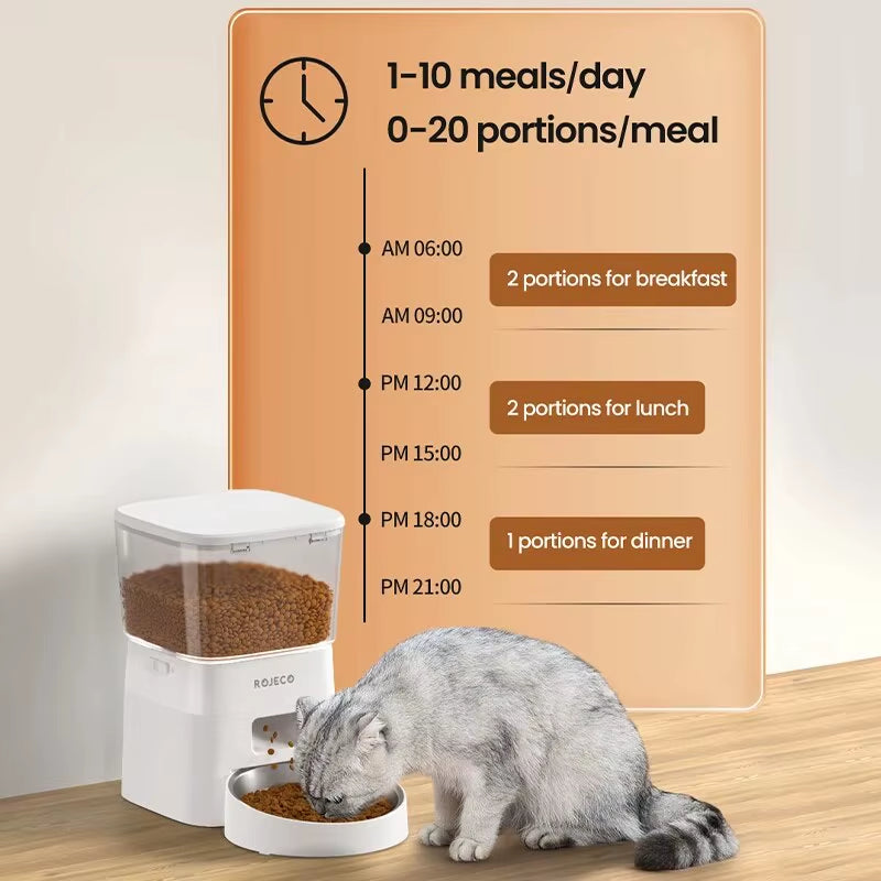2L Automatic Cat Feeder WIFI Smart Pet Food Dispenser for Dry Food Dogs Kibble Dispenser with Remote Control Accessories