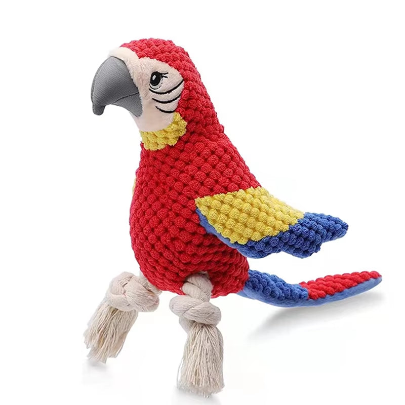1PC Indestructible Plush Parrot Dog Toy, Squeaky Stuffing Toy, Pet Supplies for Small and Big Dogs