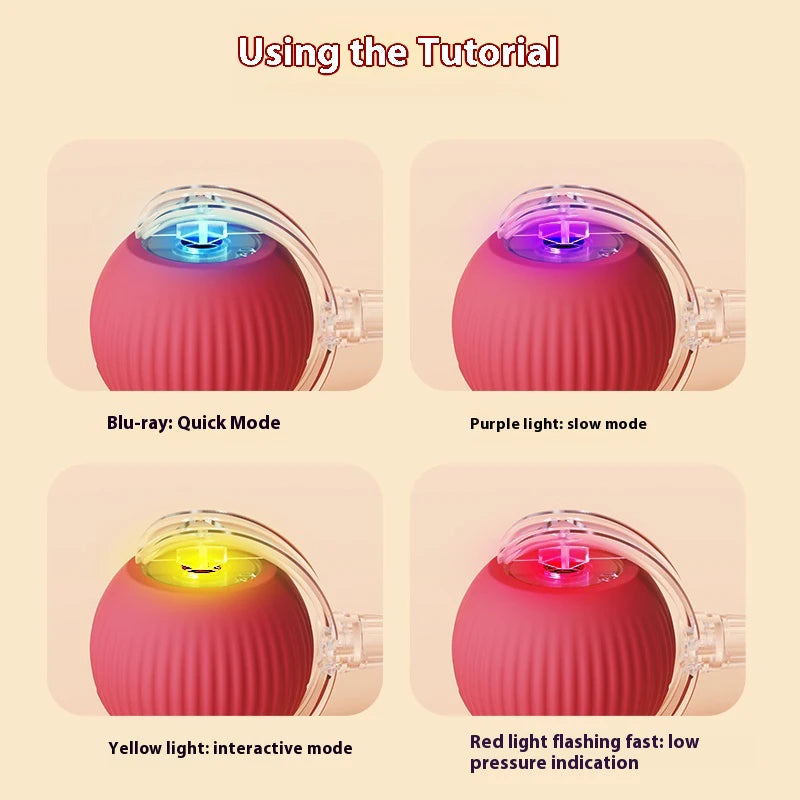 New Electric Cat Ball Toys Automatic Rolling Ball with Teaser Bird Cat Toys Pet Interactive Smart Sensor Rechargeable Cat Toys