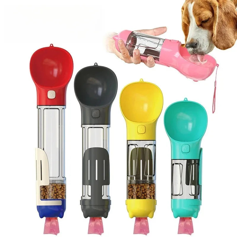 Portable 3-In-1 Dog Water Bottle Outdoor Food Feeder Drinker Poop Dispenser Multi-Functional Bowls Travel Dog Bowl Pets Products