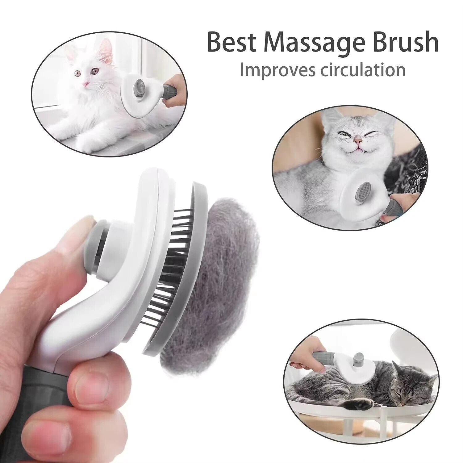 Hair Remover Pet Brush for Dog Cat Grooming Tool Self Cleaning Slicker Comb NEW