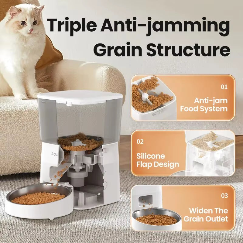 2L Automatic Cat Feeder WIFI Smart Pet Food Dispenser for Dry Food Dogs Kibble Dispenser with Remote Control Accessories