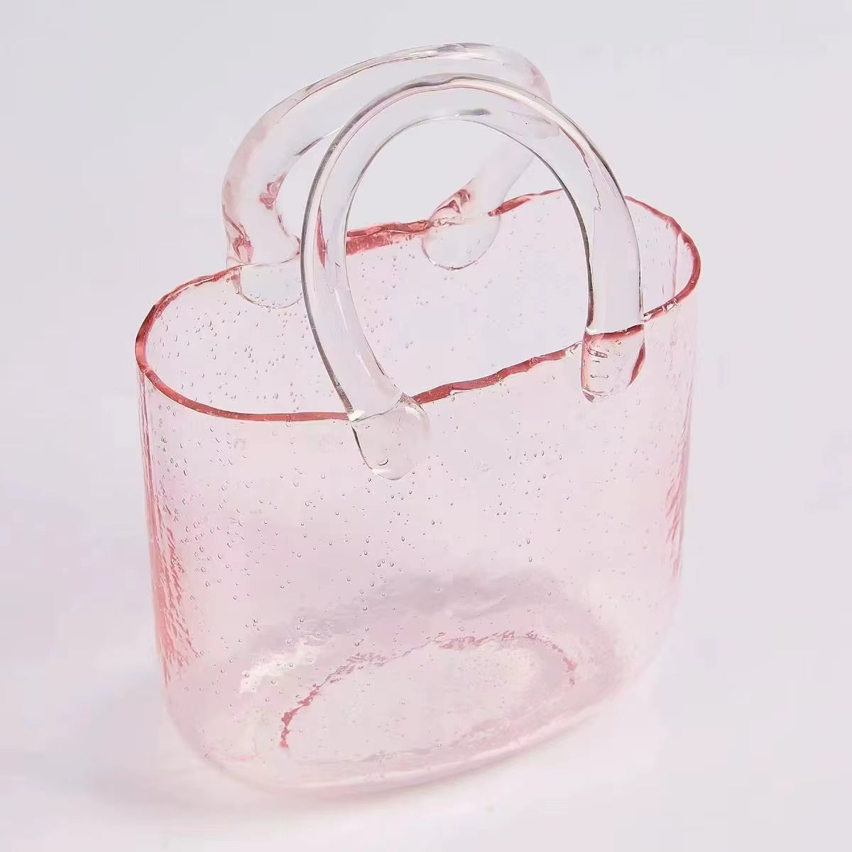 Handbag Shape Flower Vase Fish Tank Transparent Glass Hydroponic Plant Container for Home Office Decor Small Goldfish Container