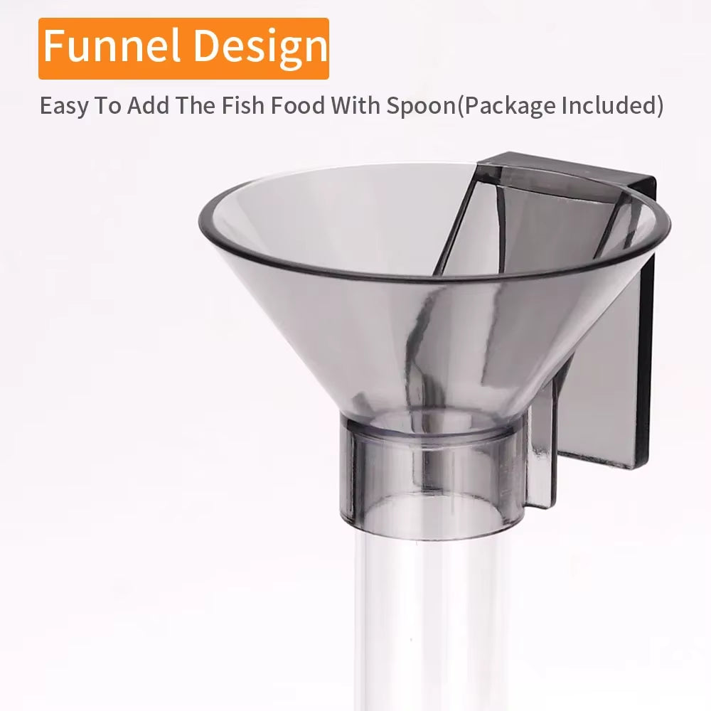 Acrylic Aquarium Feeder Tube Bowl Feed Small Fish Shrimp Food Feeding Fish Tank Feeder Circle Feeding Tube 21-38Cm Telescopic