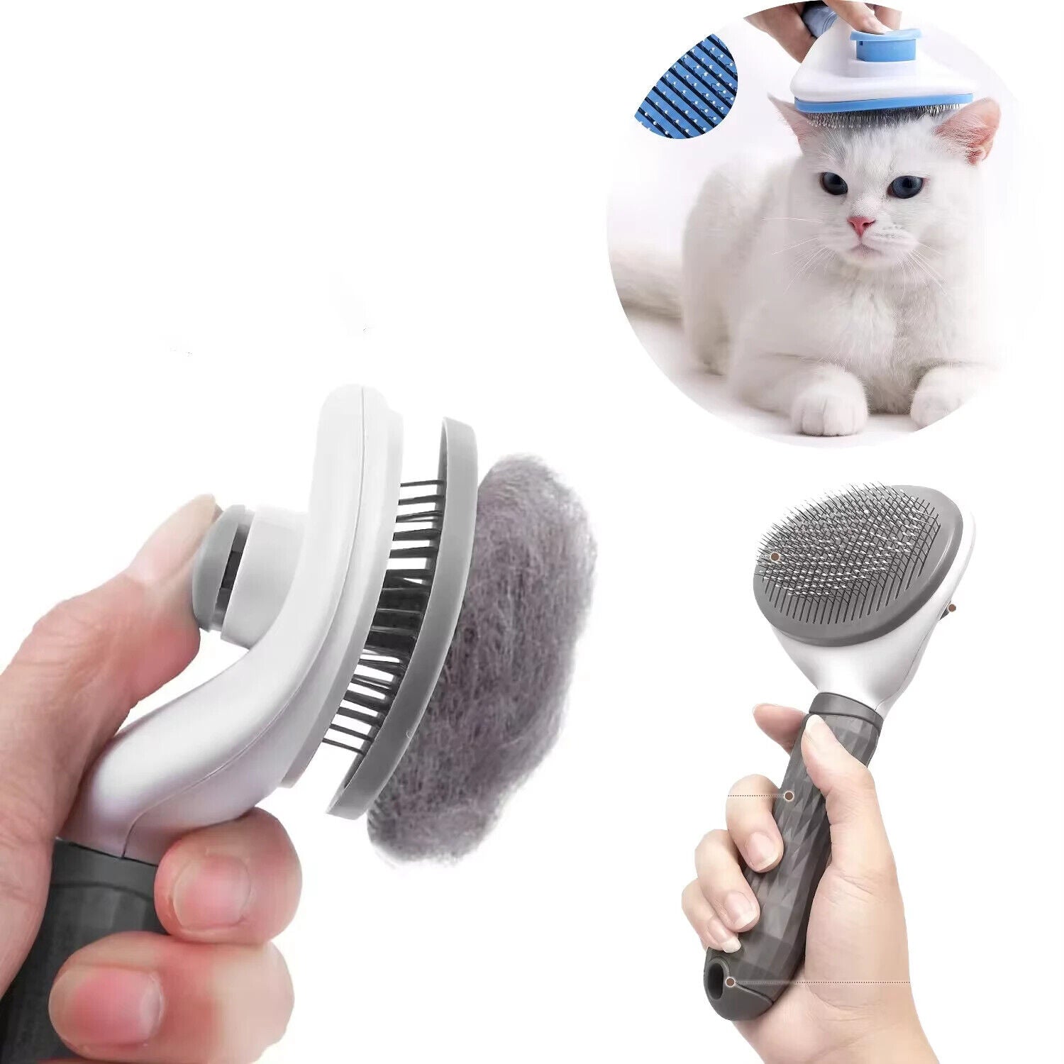 Hair Remover Pet Brush for Dog Cat Grooming Tool Self Cleaning Slicker Comb NEW